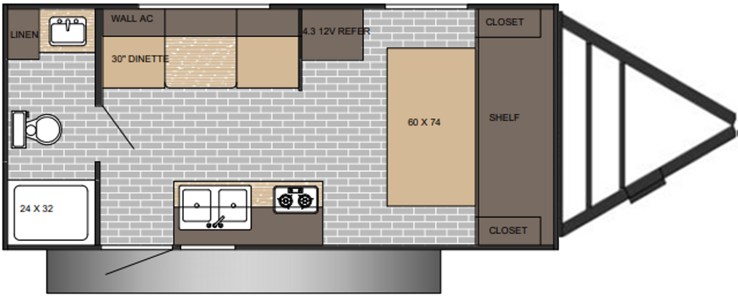 Sunset Park RV Sun Lite - 19RB Floorplan - Travel Trailer RV - 2024 Edition